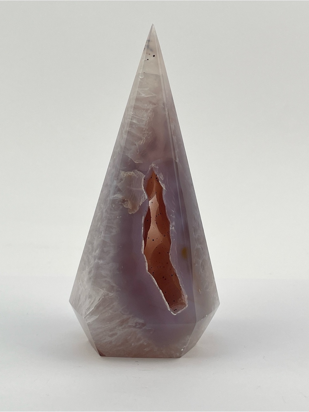Polished Lavender Agate Geode Tower - Home Art